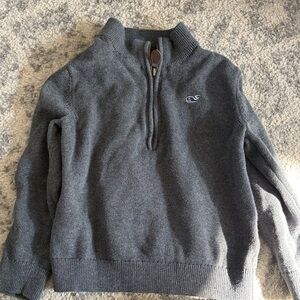 Vineyard Vines Charcoal Zip-Up Sweater